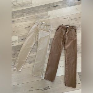 2 Pairs Zara Boys Khaki Chino Pants Size 11-12